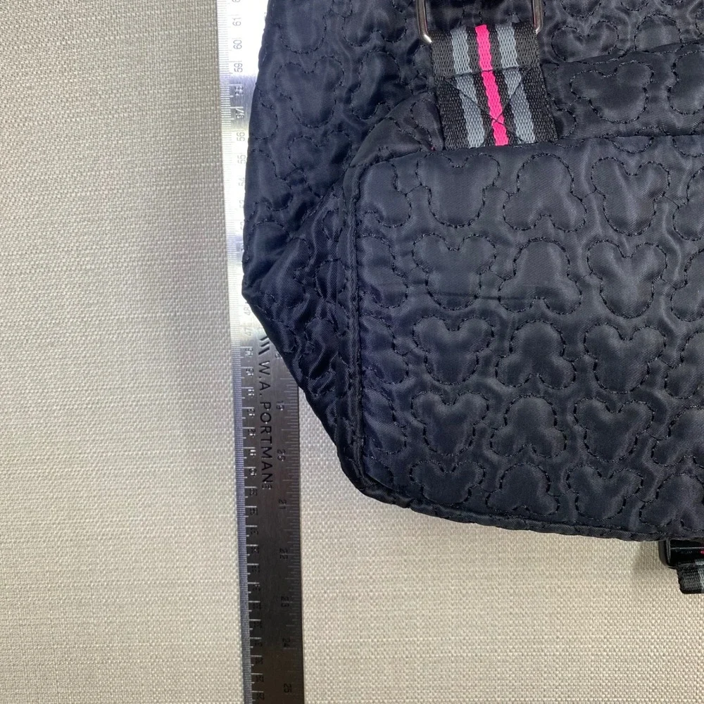 Disney Mickey Mouse Quilted Sling Backpack Black Pink Teardrop Bag